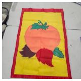 Yellow House Yard Flag with Pumpkin