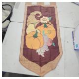 Harvest Cornucopia Flag with Gold Trim