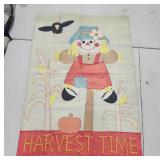 Harvest Time Yard Flag with Scarecrow