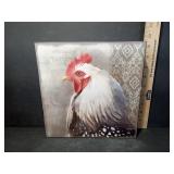 Square Chicken Artwork on Canvas