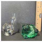 Glass Snail and Frog Figurines