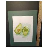 Watercolor Painting of Avocados