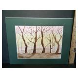 M. Ruggles Watercolor Forest Scene