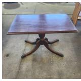 Rectangular Pedestal Table with Wooden Finish