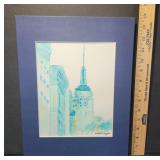 Empire State Building Watercolor Artwork