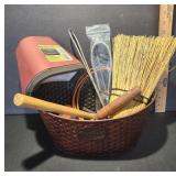 Household Tools in Copper Basket