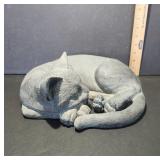Plaster Cat Figurine, Sleeping Pose