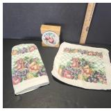 Fruit-Themed Coasters and Towels Set