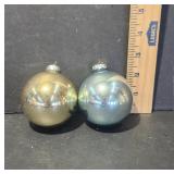 Vintage Glass Ornaments, Gold and Blue