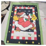 Santa with Lantern Holiday Flag