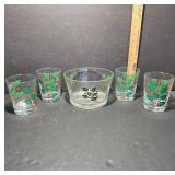 Holiday Glass Bowl and Tumbler Set