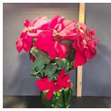 Artificial Potted Poinsettia Decor