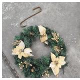 Artificial Wreath With Golden Accents