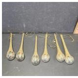Six Golden Glass Drop Ornaments