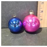 Two Glass Christmas Ornaments