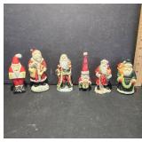 Six Miniature Santa Figurines