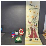 Christmas Decorations Lot with Banner and...