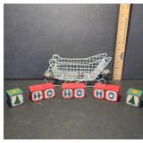 Mini Wire Sleigh with HO HO HO Blocks