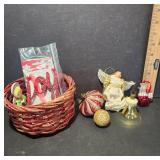 Christmas Decorations Set with Basket