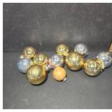 Glass Ornaments in Gold and Silver