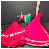 Christmas Decorations Lot with Tree Skirt