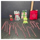Christmas Decorations and Candy Cane Lot