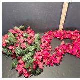 Poinsettia Garlands, Red & Green