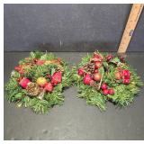 2 Decorative Candle Wreaths
