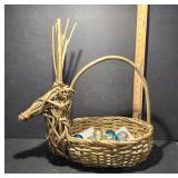 Reindeer Basket With Ornaments