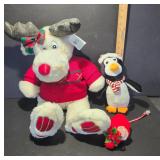 Plush Holiday Figurine Set Featuring Reindeer