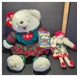 Snowflake Teddy and Fabric Rag Doll