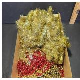 Gold Tinsel and Beaded Garland