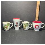 Four Holiday-Themed Mugs