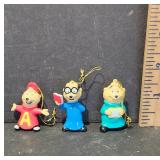 Three Chipmunk Figurine Ornaments