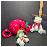 Three Holiday-Themed Plush Toys