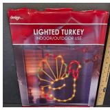 Lighted Turkey Decoration for Indoor/Outdoor Use