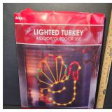Lighted Turkey Decoration for Indoor/Outdoor Use