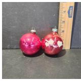 Vintage Glass Ornaments in Red Shades