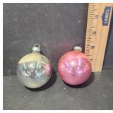 Two Glass Christmas Ornaments
