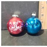Two Glass Christmas Ornaments