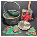 Christmas Basket with Decor Assortment