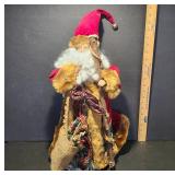 Santa Claus Figurine with Faux Fur
