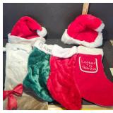 Christmas Stockings and Santa Hats Set