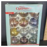 12 Iridescent Glass Ornaments