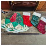 Christmas Tree Skirt and Stockings Set