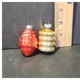 Vintage Glass Ornaments in Red and Gold
