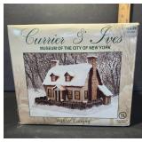 Currier & Ives Winter Evening Lighted House