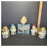 Snowman Candle Figure Set with Signs