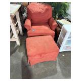 Pair of Red chair with footstool good shape