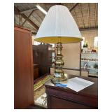 Brass lamp with shade